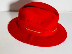 Vintage Quaker Marine Supply Red Fedora Wool Hat