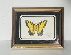 Lovely Butterfly Collage in Antique Brass Frame