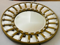 Vintage 35” Round Mirror with Turbo Mother of Pearl Shells