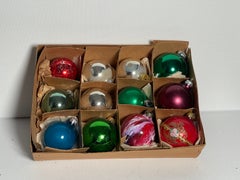 American Vintage Shiny Brite Christmas Ornaments in Box