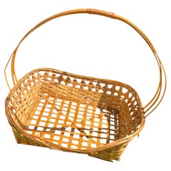 Antique Handwoven Flower Gathering Basket