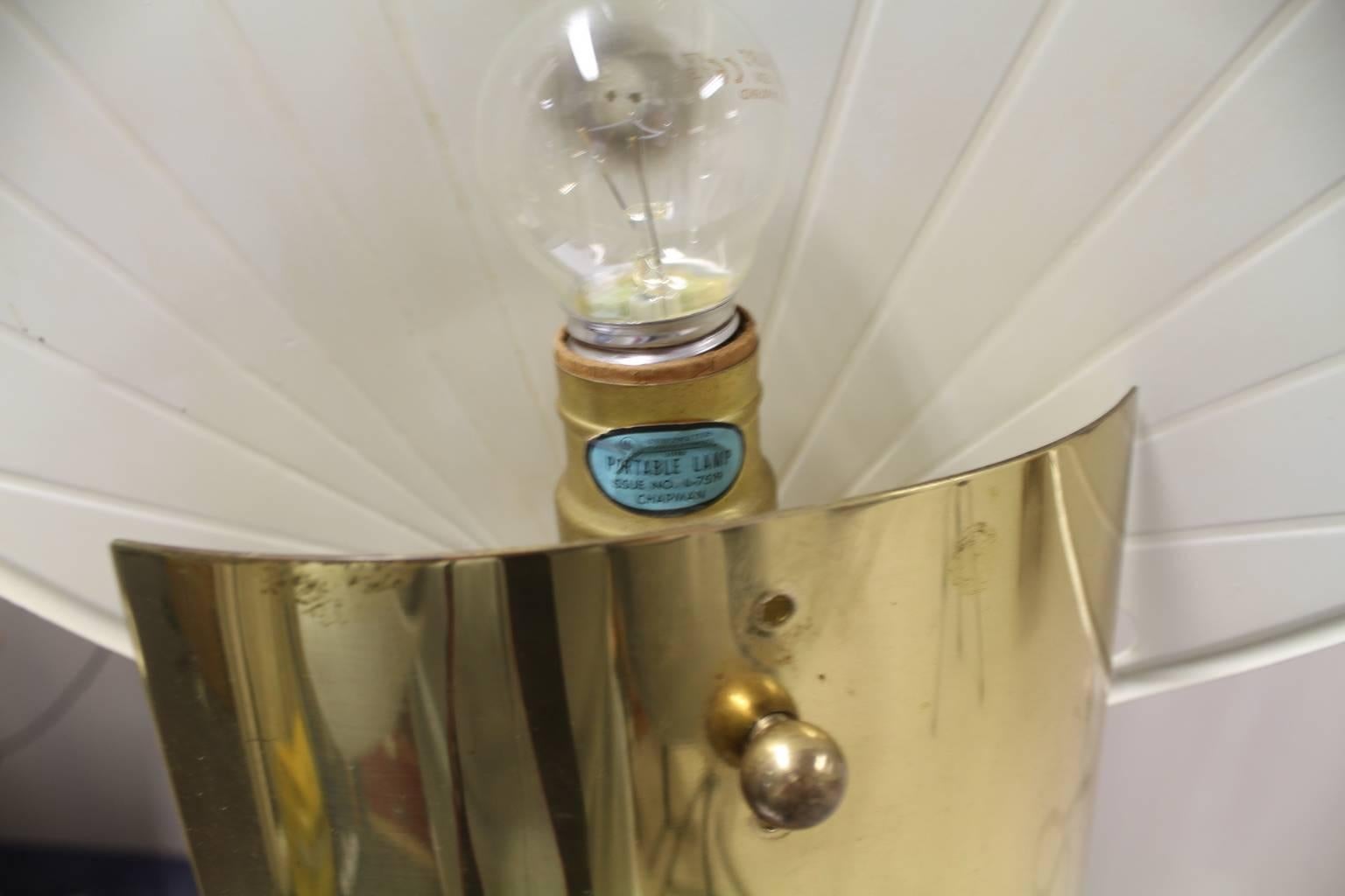 Chapman Brass Palm Table Lamp For Sale 3
