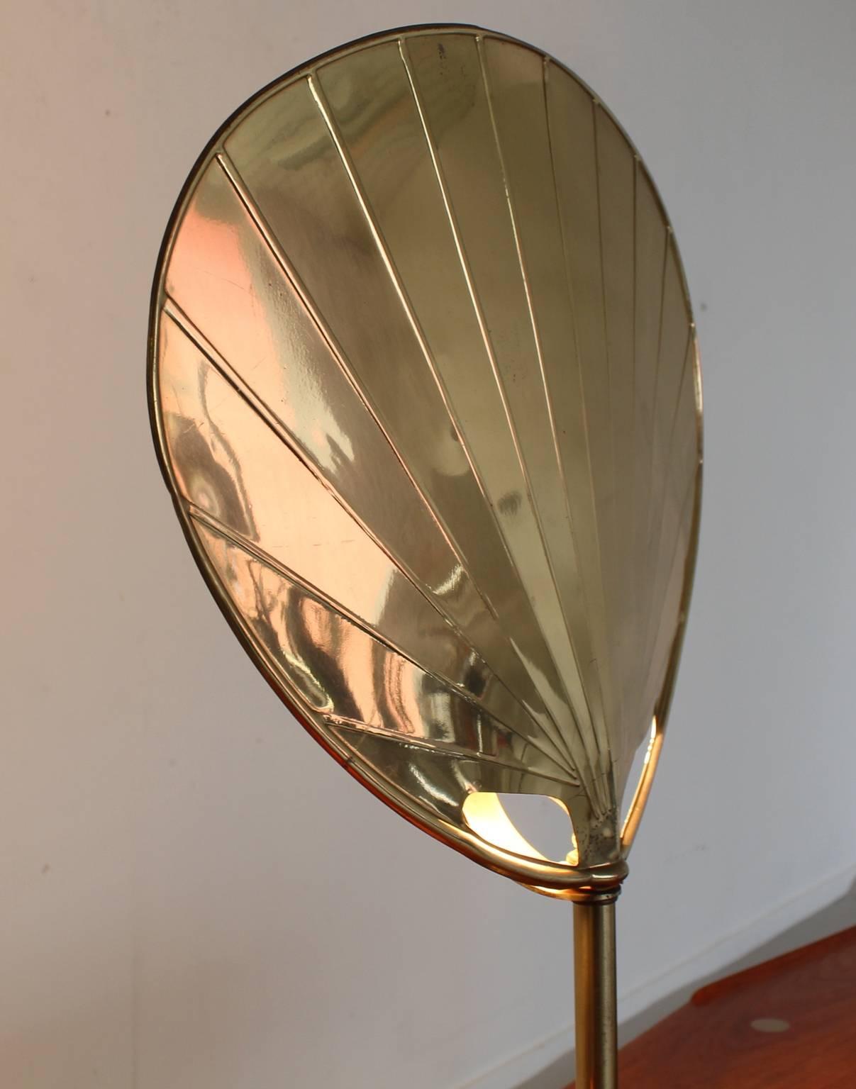 American Chapman Brass Palm Table Lamp For Sale
