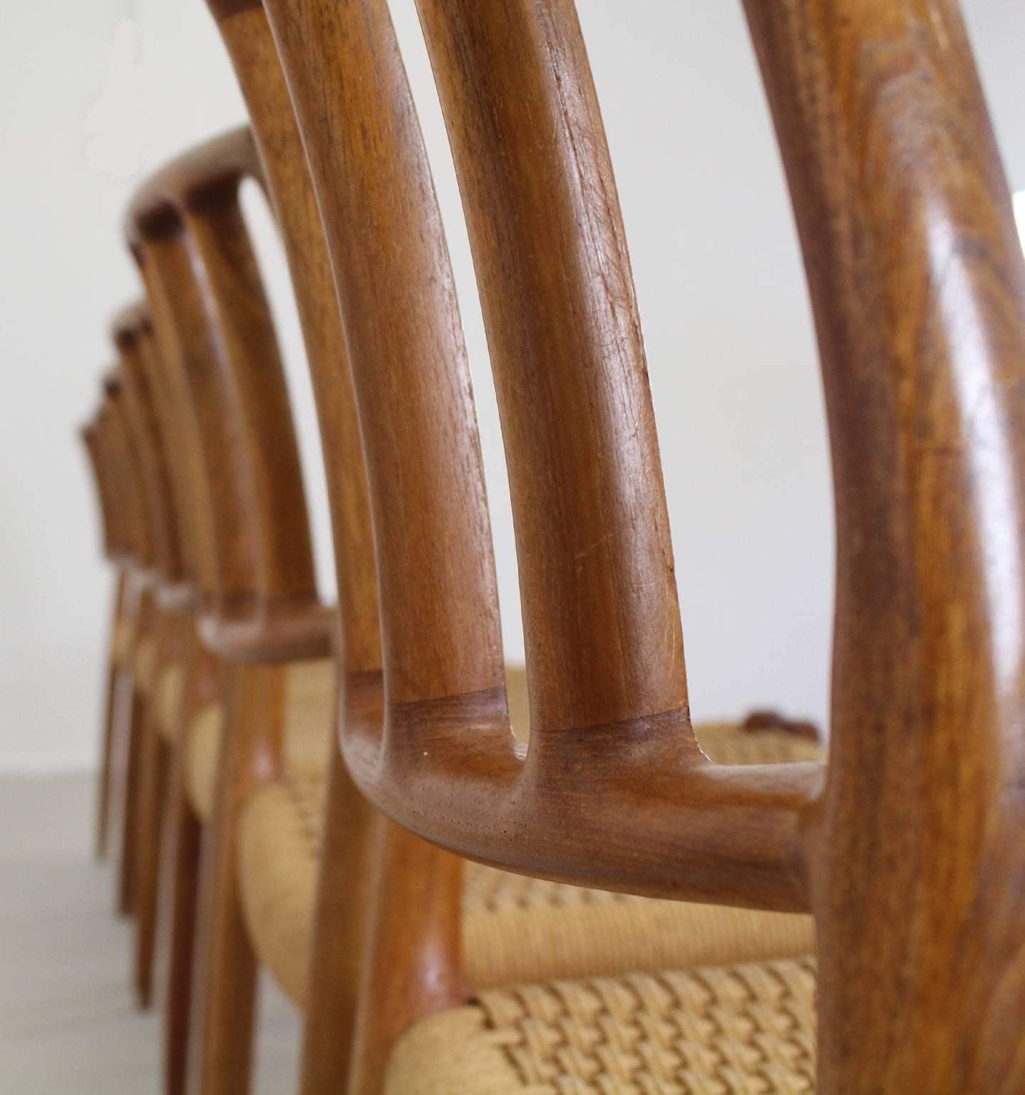 Late 20th Century Danish Design Teakwood Dining Chairs by Niels Møller For Sale