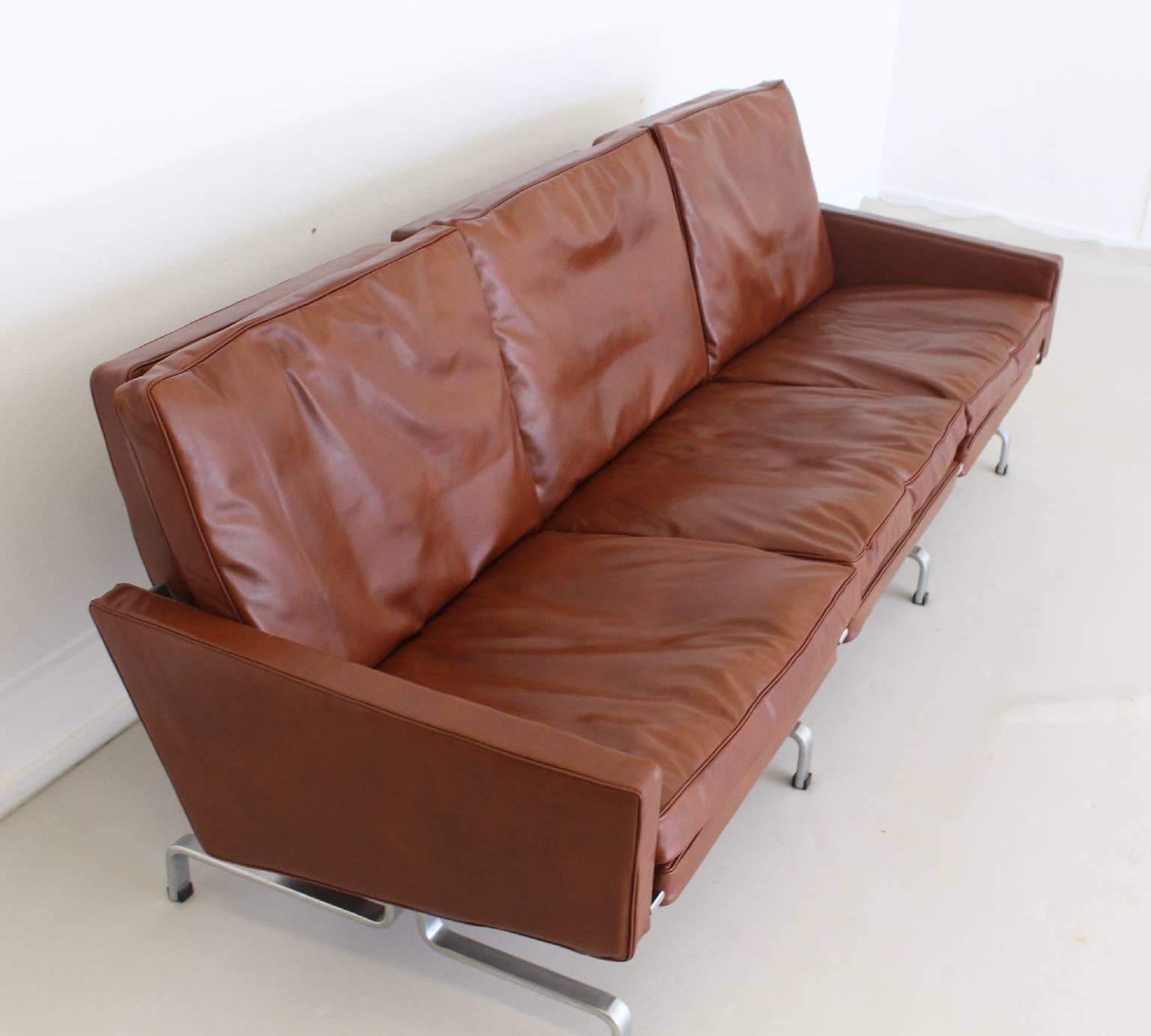 Danish Famous PK31 Three-Seat Sofa by Poul Kjaerholm by EKC For Sale