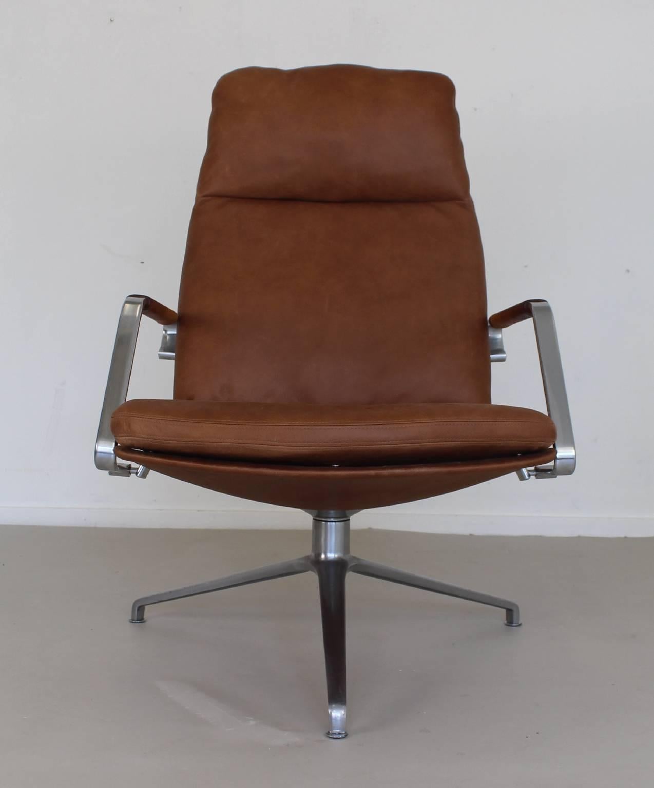 Mid-Century Modern Executive lounge desk chair by Kastholm and Fabricius FK86 For Sale