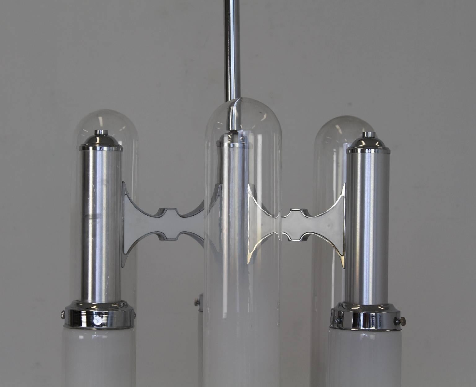 Italian Sciolari Nason Mazzega Opalic Glass Pendant For Sale