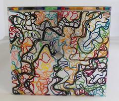 Eye-Catching Eighties Plexiglass Dutch Design Desk with Stunning Pop Art Effect