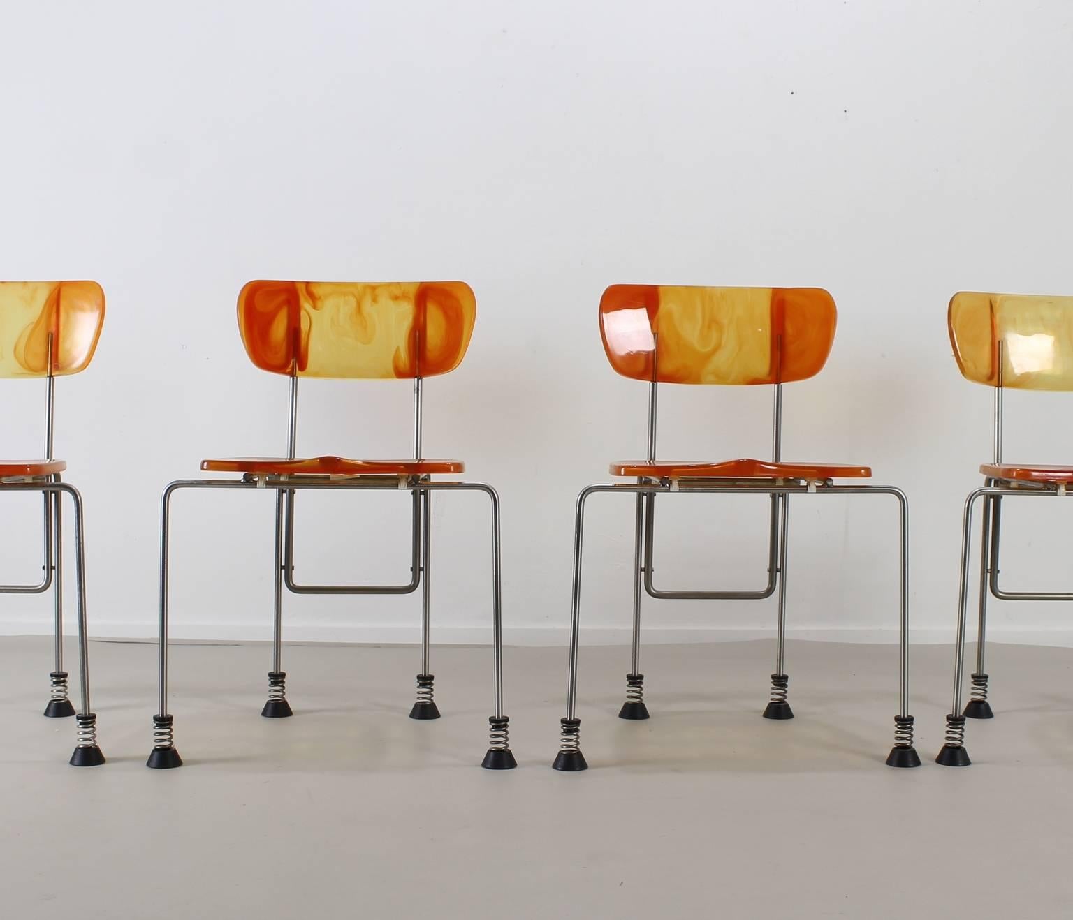 Late 20th Century Set of four Pesce Broadway Chairs by Bernini, Italy For Sale