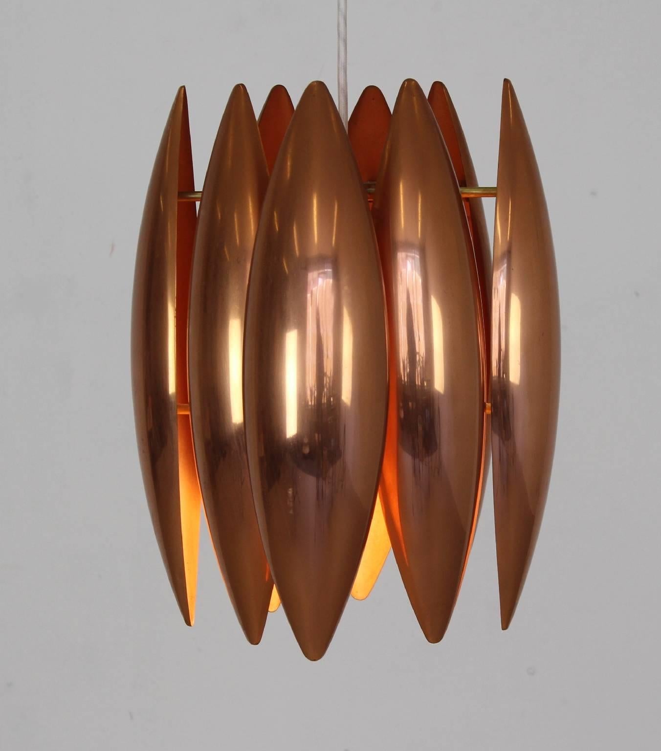 Brass pendant lighting.
Designer; Jo Hammerborg.
Manufacturer; Fog & Mørup, Denmark.
Model: Kastor, 1960.
Brass.
 
