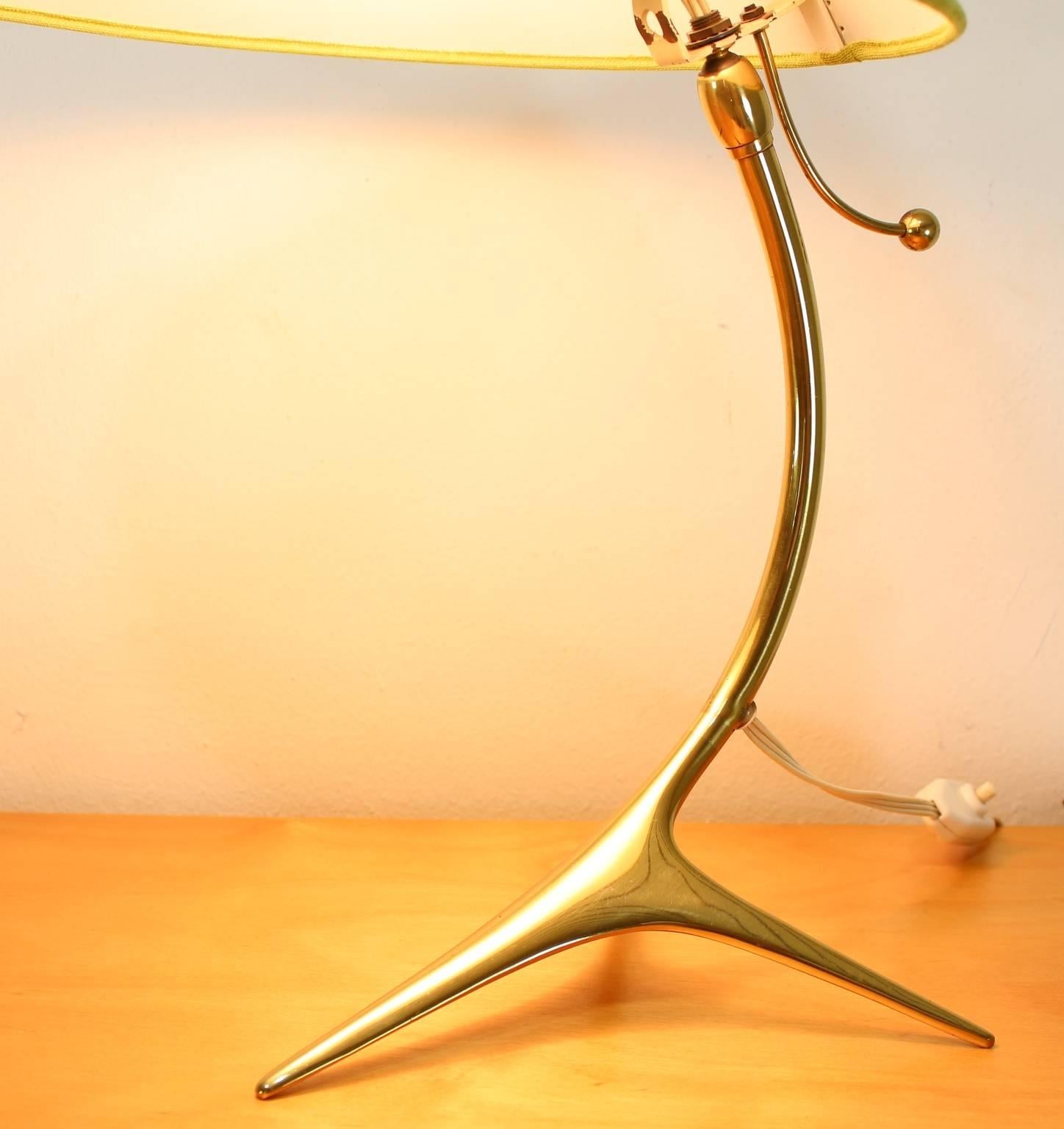 Austrian Crane Feet Table Desk Lamp Attributed to J.T Kalmar