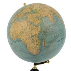 Antique Terrestrial Globe Edited in the Second Half of the 19th Century