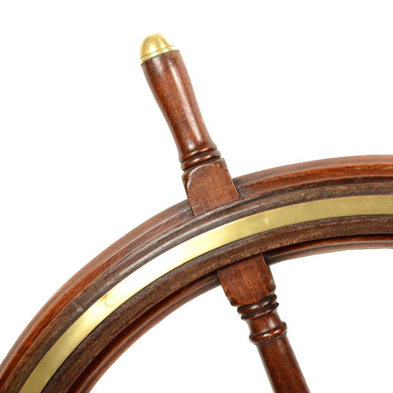 End 19th century Large Nautical Mahogany Rudder with Eight Spokes ...