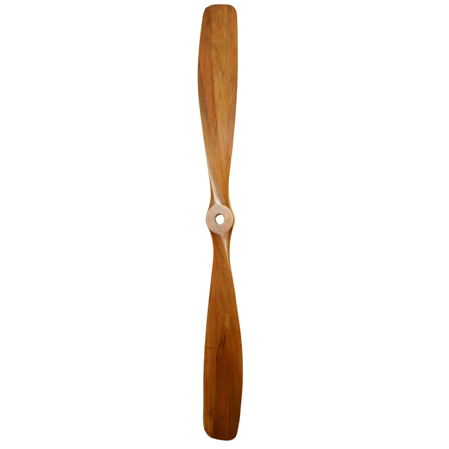 Antique aircraft propeller, laminated walnut wooden, French manufacture, 1917 circa. Cm 17x11.5x260 - inches 6.69x4.52x102.3. Very good condition. 
It's a Régy propeller, spare and never used propeller, built in 1917 circa, produced by Les Fils de