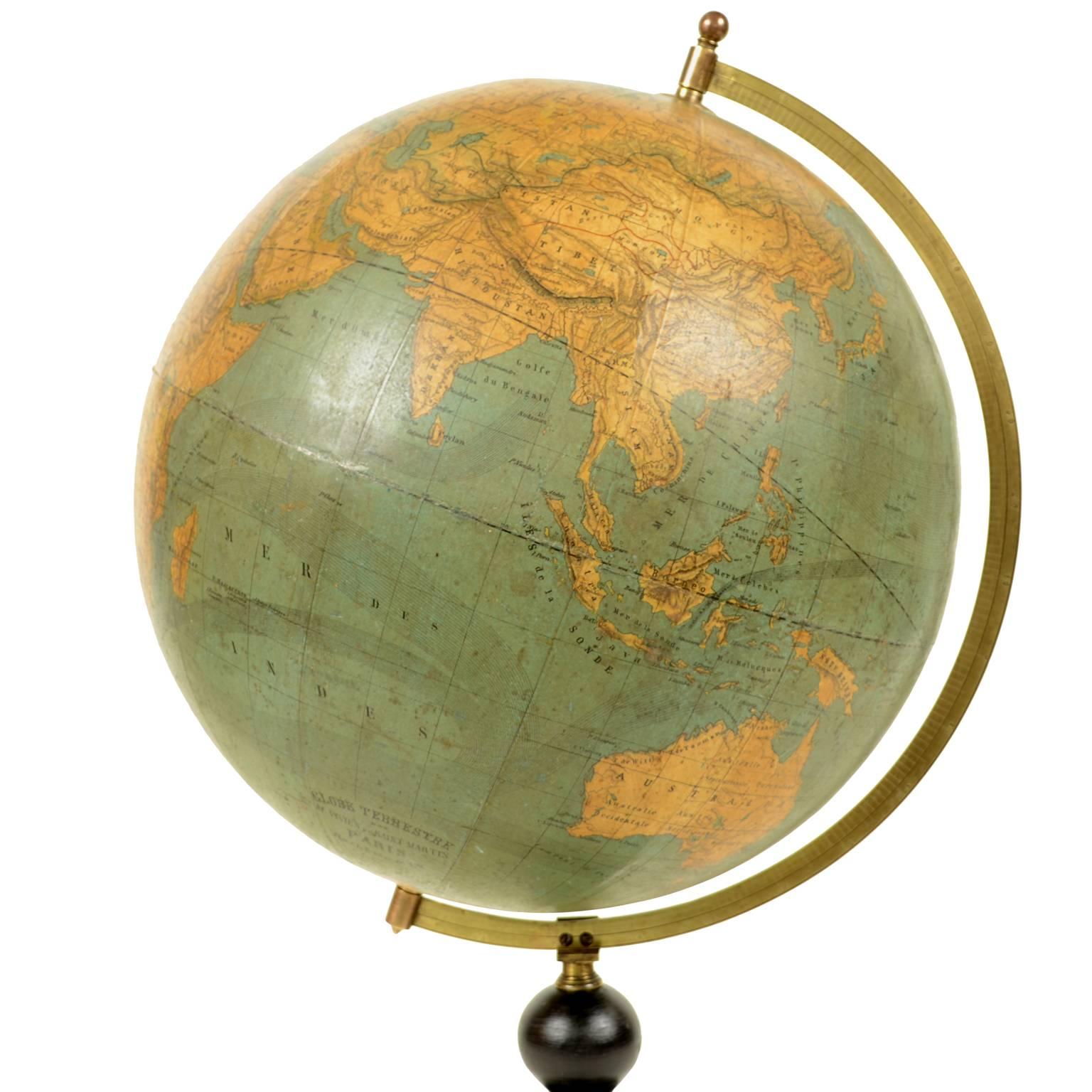 French Terrestrial Globe by M. Vivien De Saint Martin