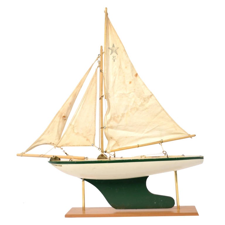 Wooden Toy Boat Probably Made in the 1960s For Sale at 1stdibs