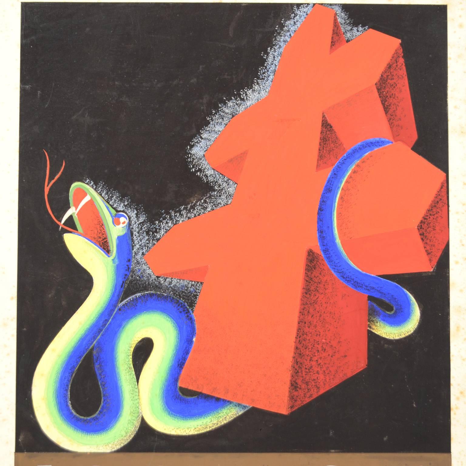 1930s Italian Futurist Poster Sketch 