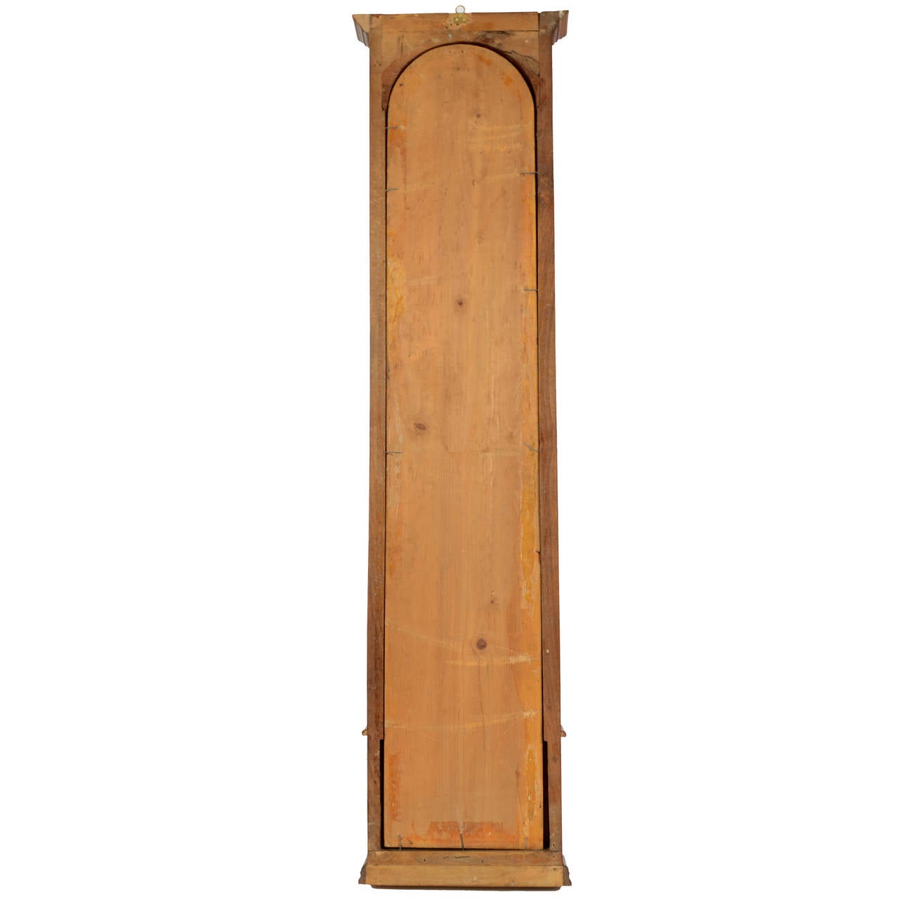 Barometer made in the late 19th century by Anselmo Mombelli from Lugano. The barometer tube is placed inside a walnut and glass cabinet. In addition to the barometric scale, it shows numerous scales on two printed paper sheets glued on the bottom of