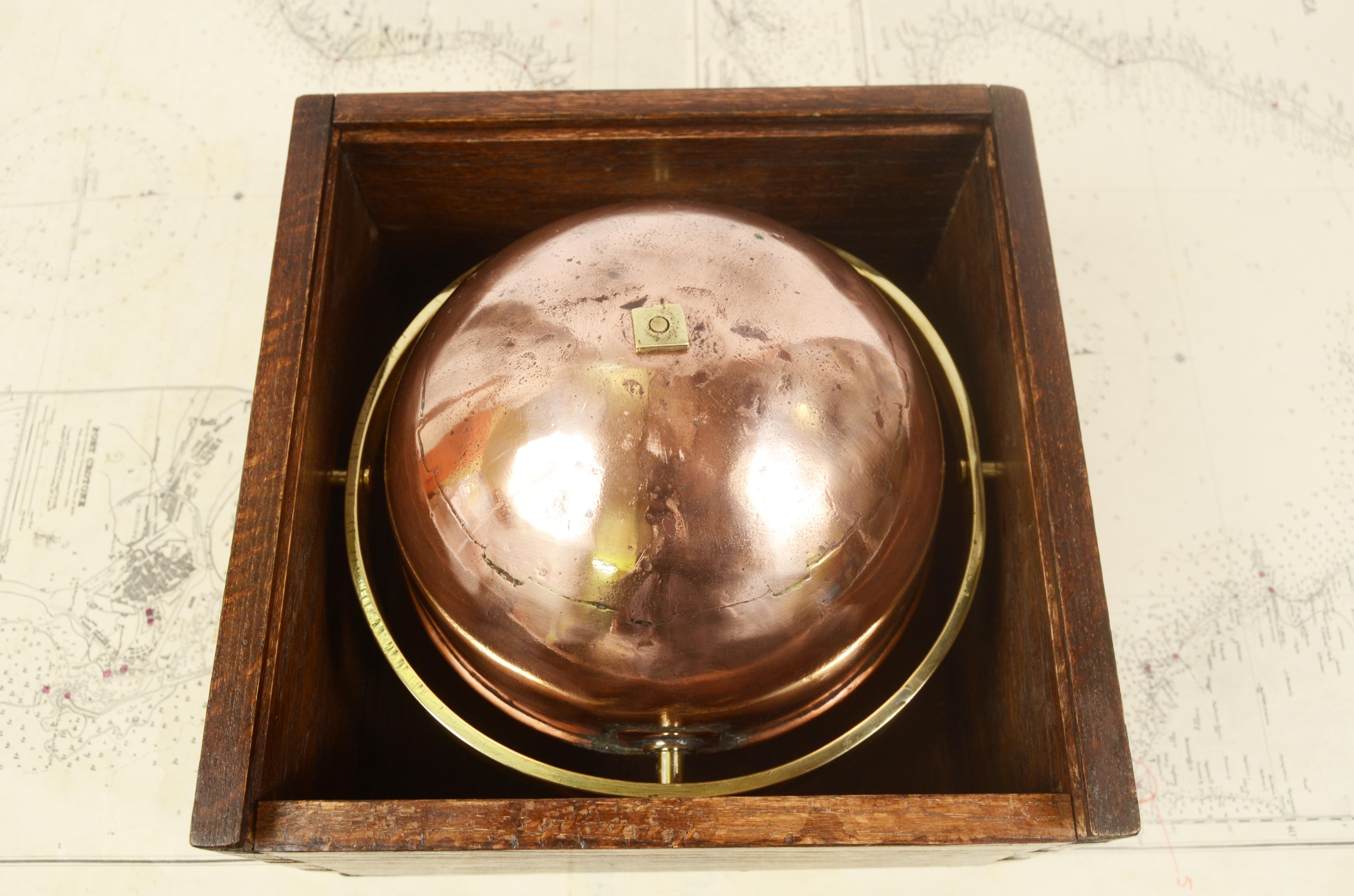 19th Century Antique Magnetic Nautical Compass W.T. Fisher Maritime Navigation 1