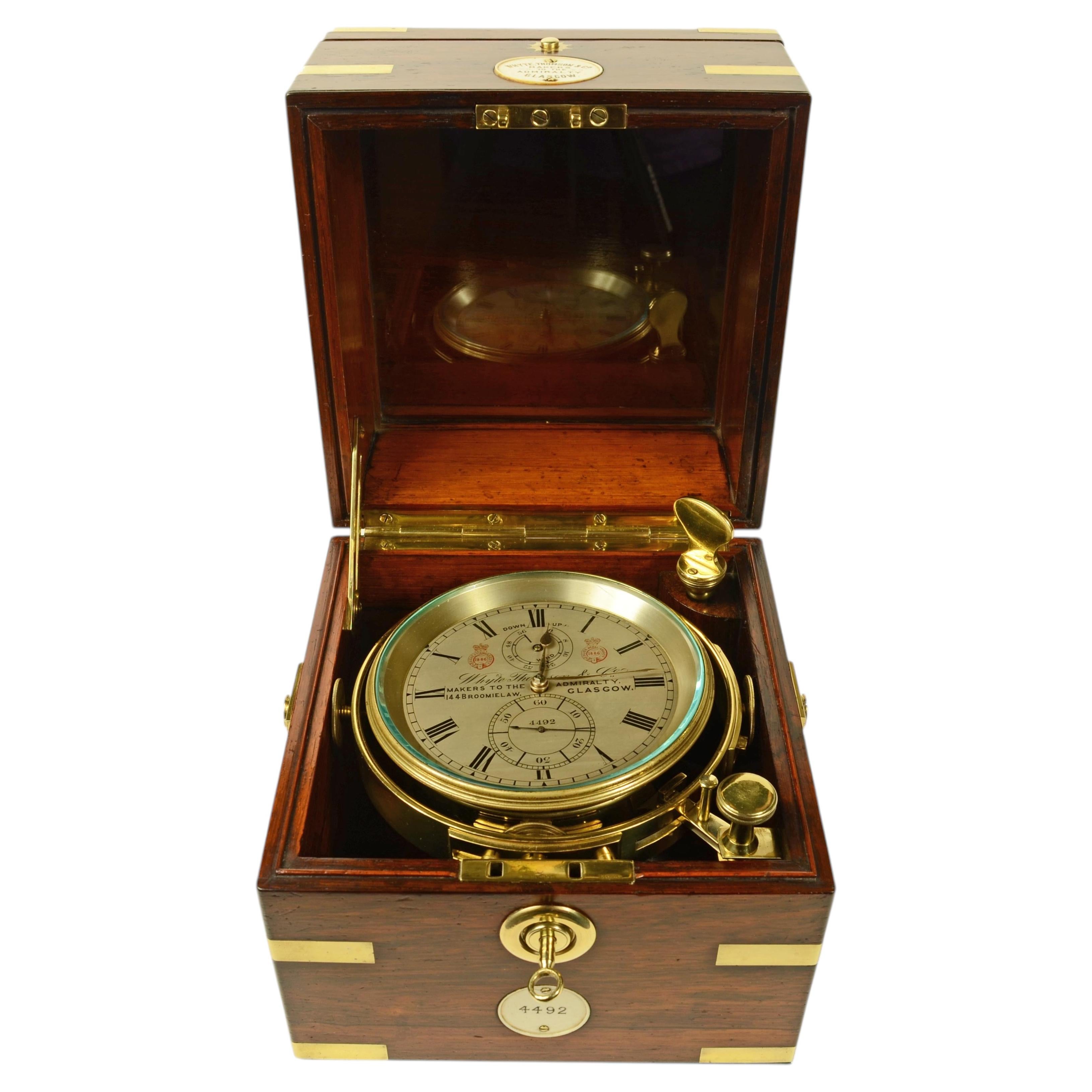 A rare ship's chronometer by Whyte, Thomson & Co. Suppliers to the Admiralty