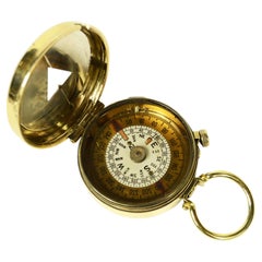 Brass nautical travel compass by S. Mordan & Co., 1918
