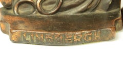 Paire de serre-livres en fonte patinée bronze de Charles Lindenbergh, États-Unis, 1950