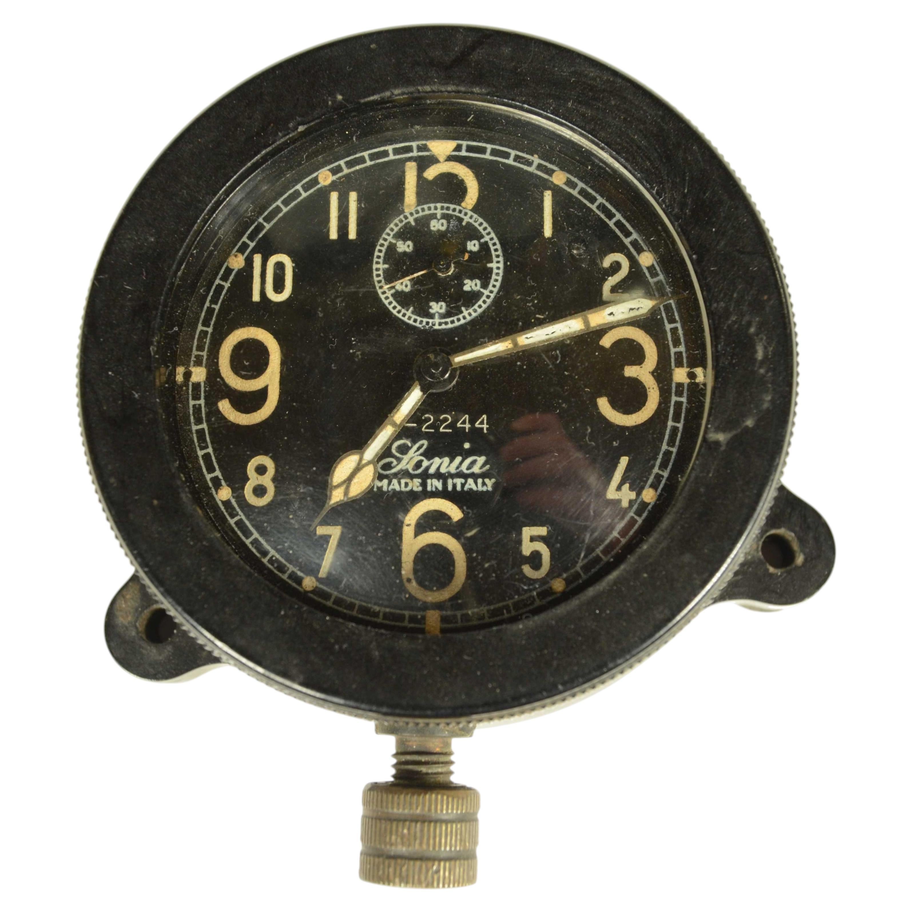 Aviation control panel clock made of Bakelite, model Sonia 1-2244 For ...