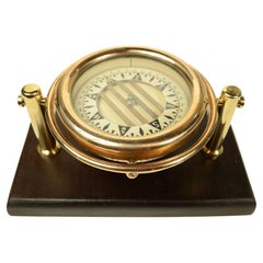Nautical compass on a gimbal mount, American-made in the early 1900s