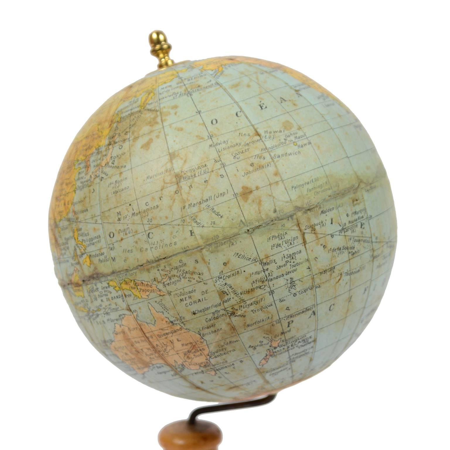 French Terrestrial Globe Edited by G. Thomas Éditeur Paris in 1930s