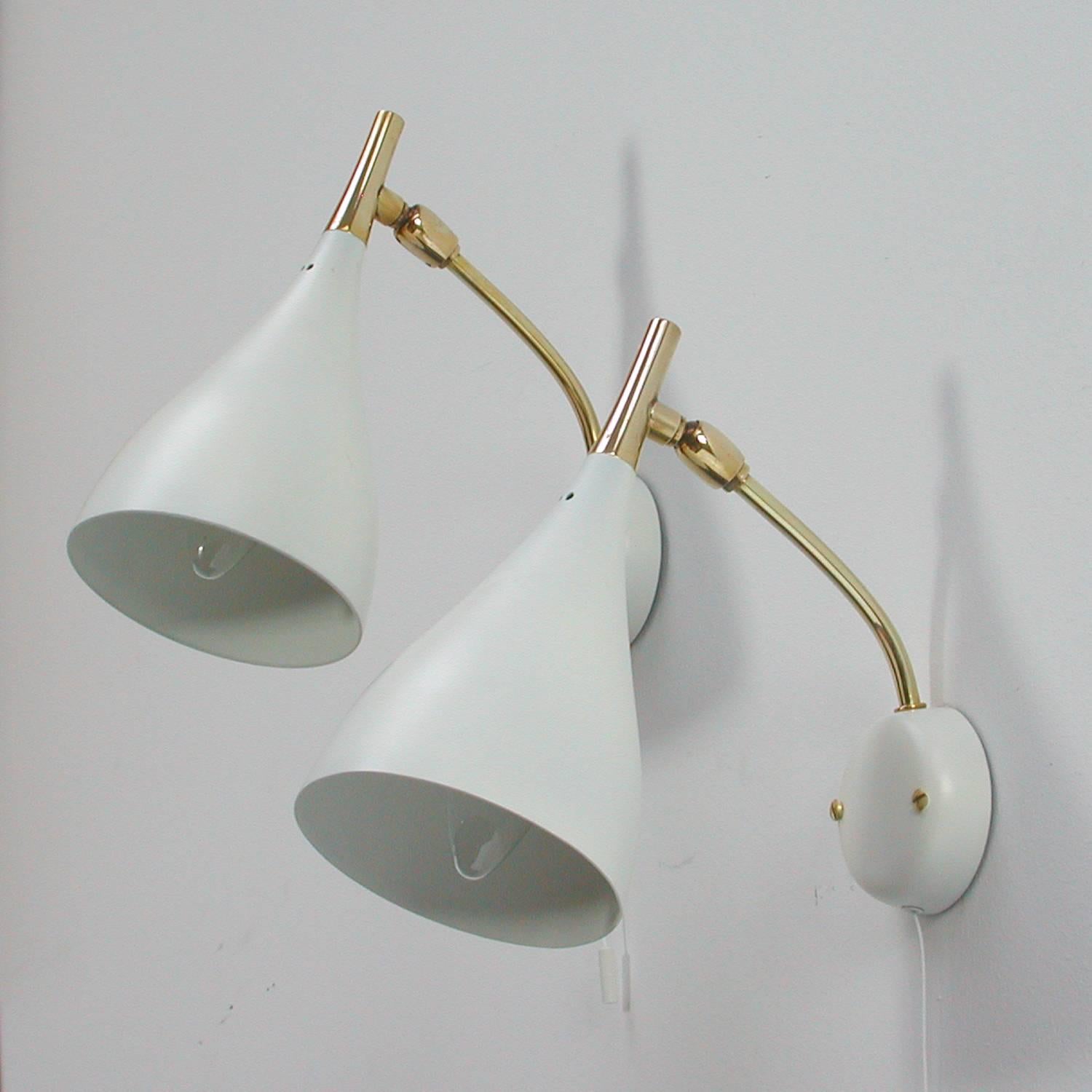 Mid-Century Modern Mid-Century Italian Adjustable Sconces, Wall Lights, 1950s