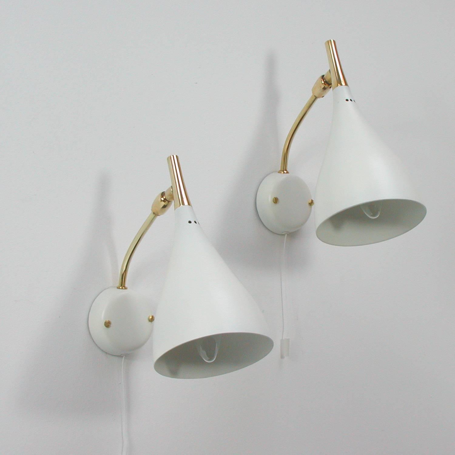 Brass Mid-Century Italian Adjustable Sconces, Wall Lights, 1950s