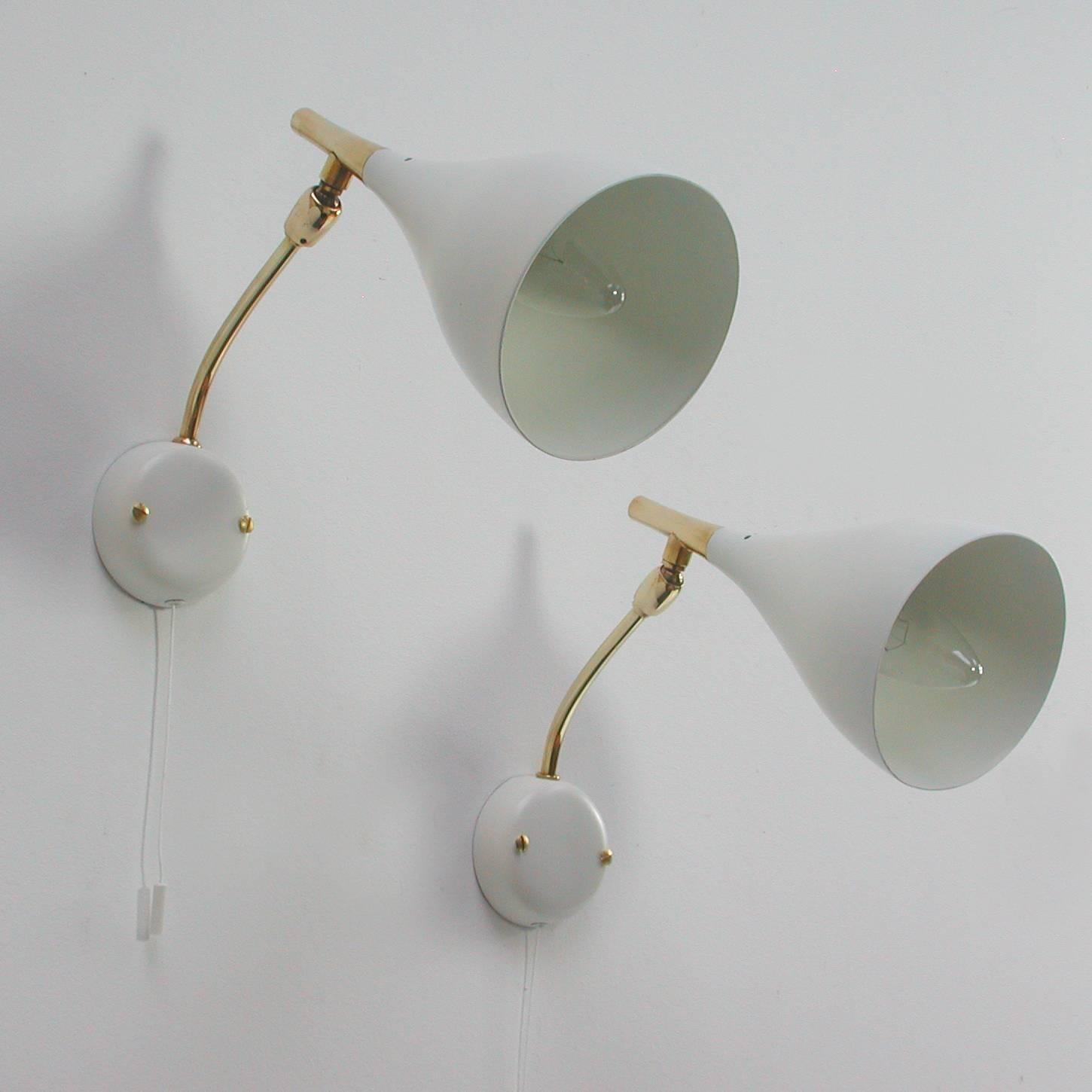 Mid-Century Italian Adjustable Sconces, Wall Lights, 1950s 3