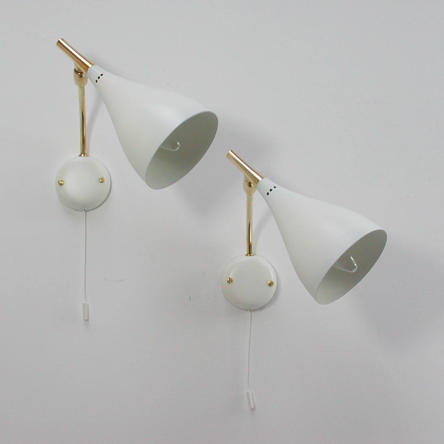 Mid-Century Italian Adjustable Sconces, Wall Lights, 1950s 1