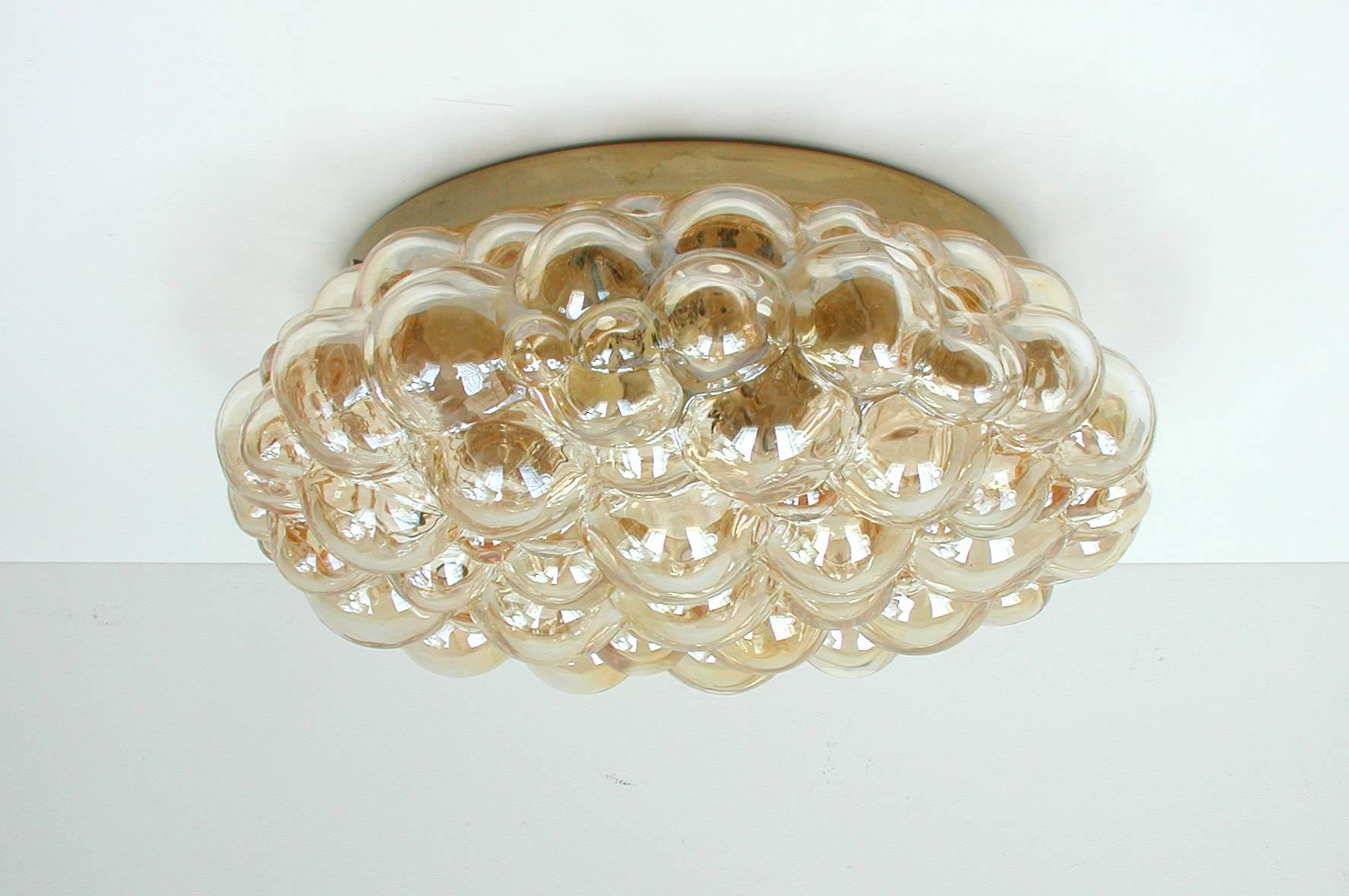 Mid-20th Century Helena Tynell Amber Bubble Flush Mount Sconce for Limburg, 1960s