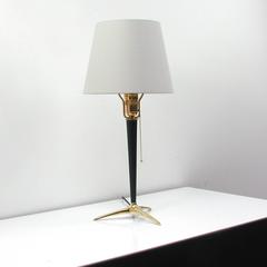 Mid-Century Brass and Metal Table Lamp in the Manner of J.T. Kalmar