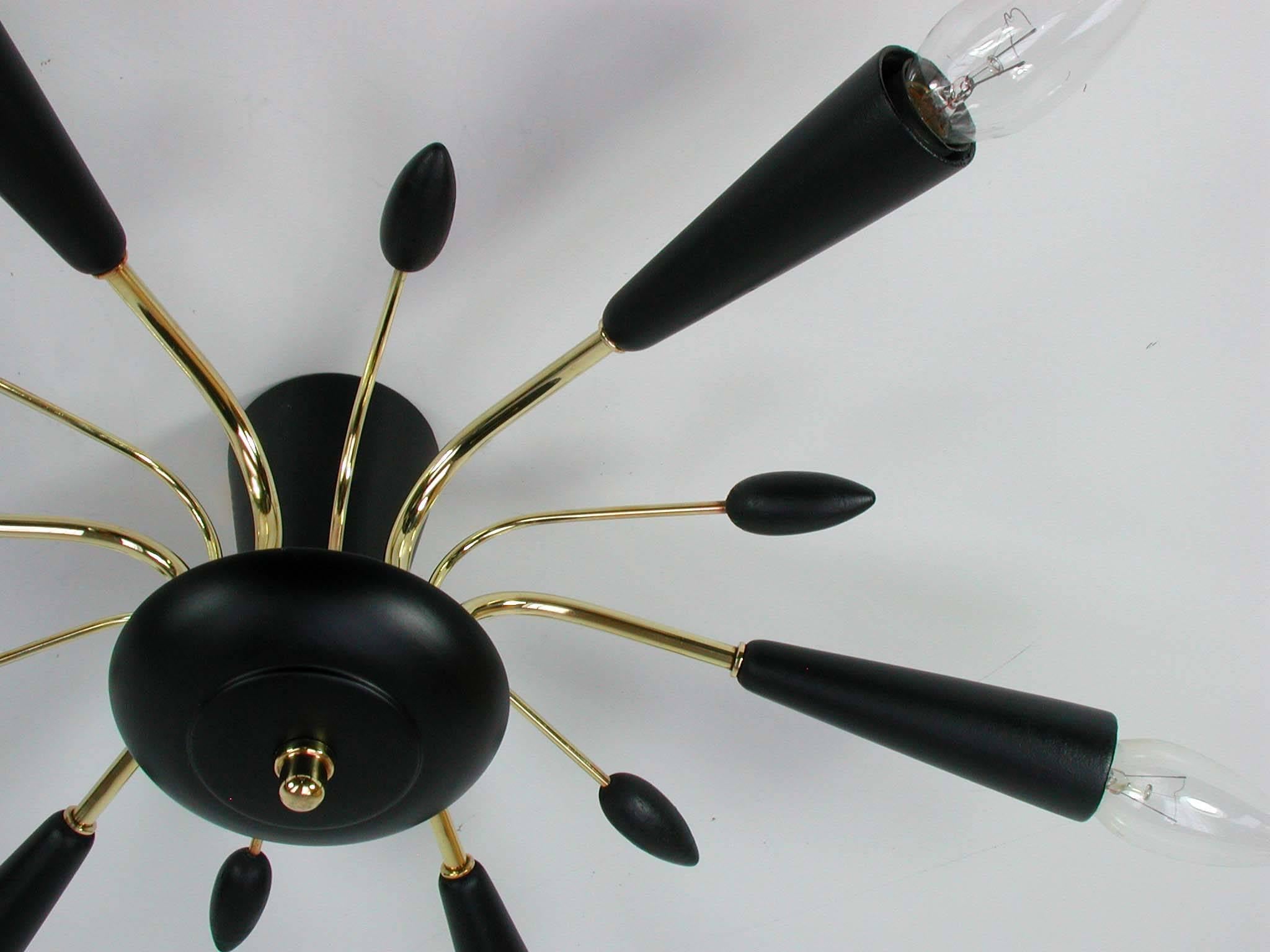 Mid-20th Century Italian Mid-Century Spider Flush Mount Chandelier Sconce, 1950s
