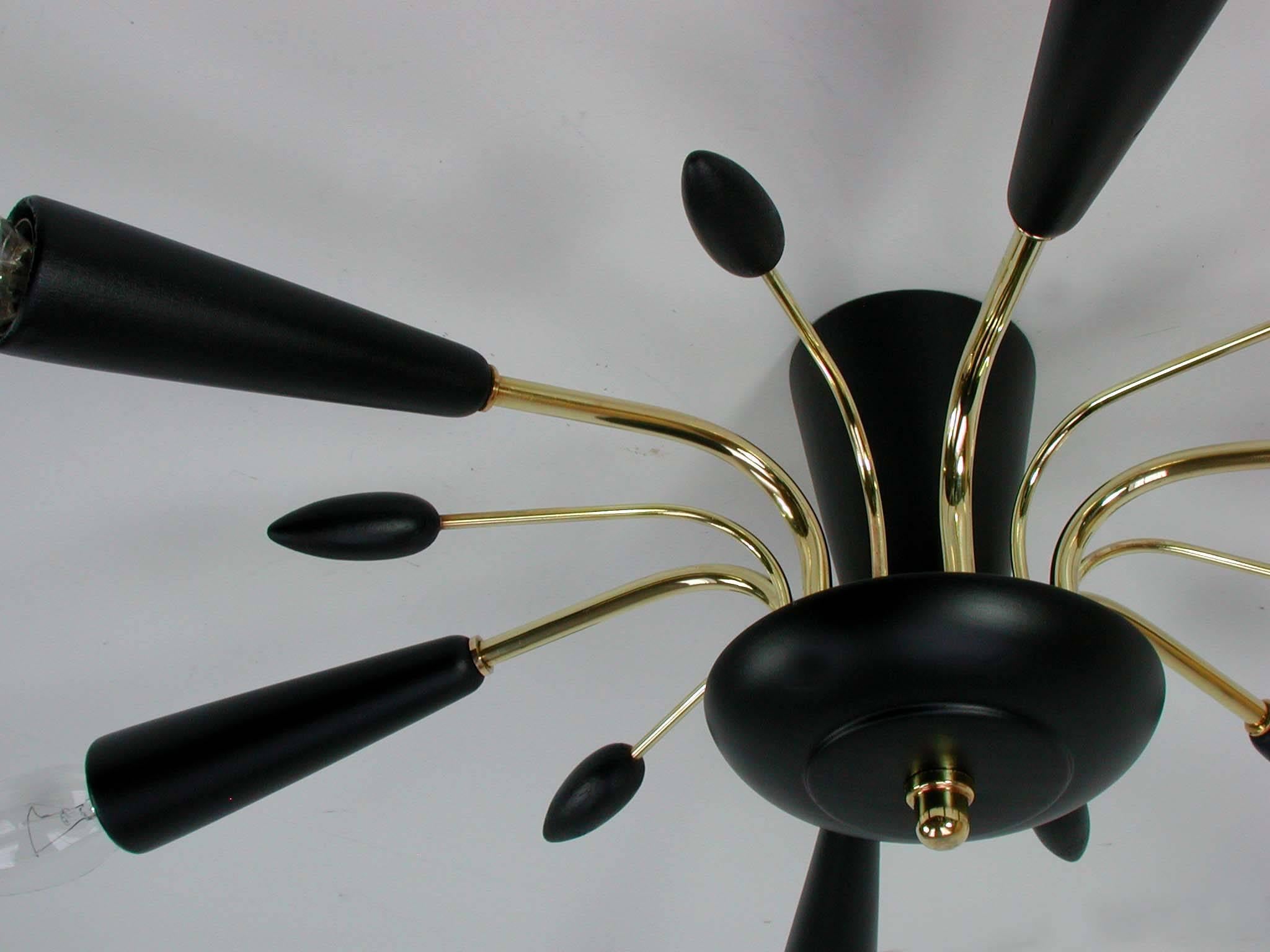 Italian Mid-Century Spider Flush Mount Chandelier Sconce, 1950s In Excellent Condition In NUEMBRECHT, NRW