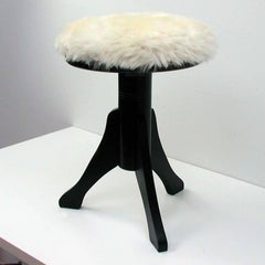 1920s German Upholstered Sheep Fur Piano Stool