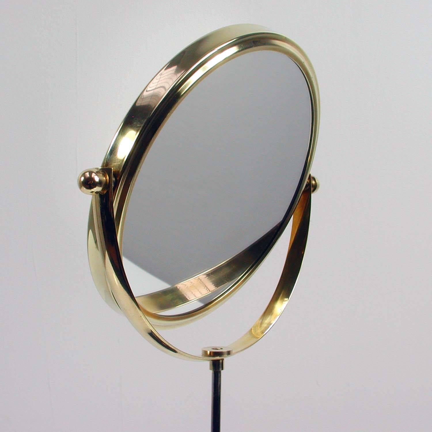 Midcentury Italian Brass and Marble Table Mirror, 1950s 2