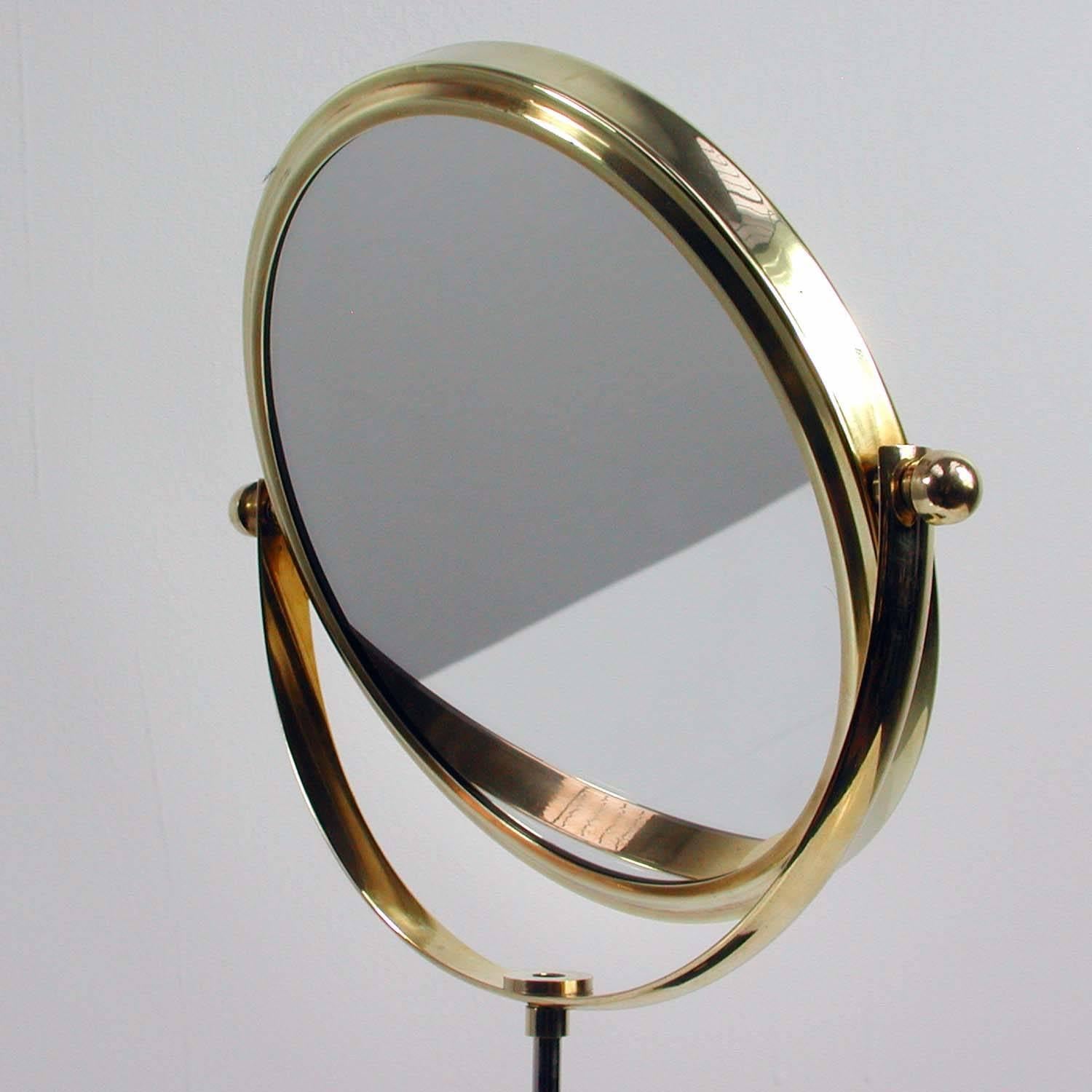 Midcentury Italian Brass and Marble Table Mirror, 1950s 4
