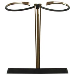 Austrian Black Lacquered and Brass Hagenauer Style Umbrella Stand, 1950s