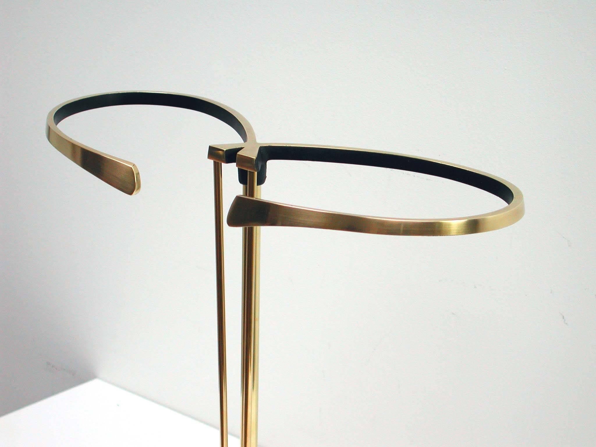 Austrian Black Lacquered and Brass Hagenauer Style Umbrella Stand, 1950s For Sale 5