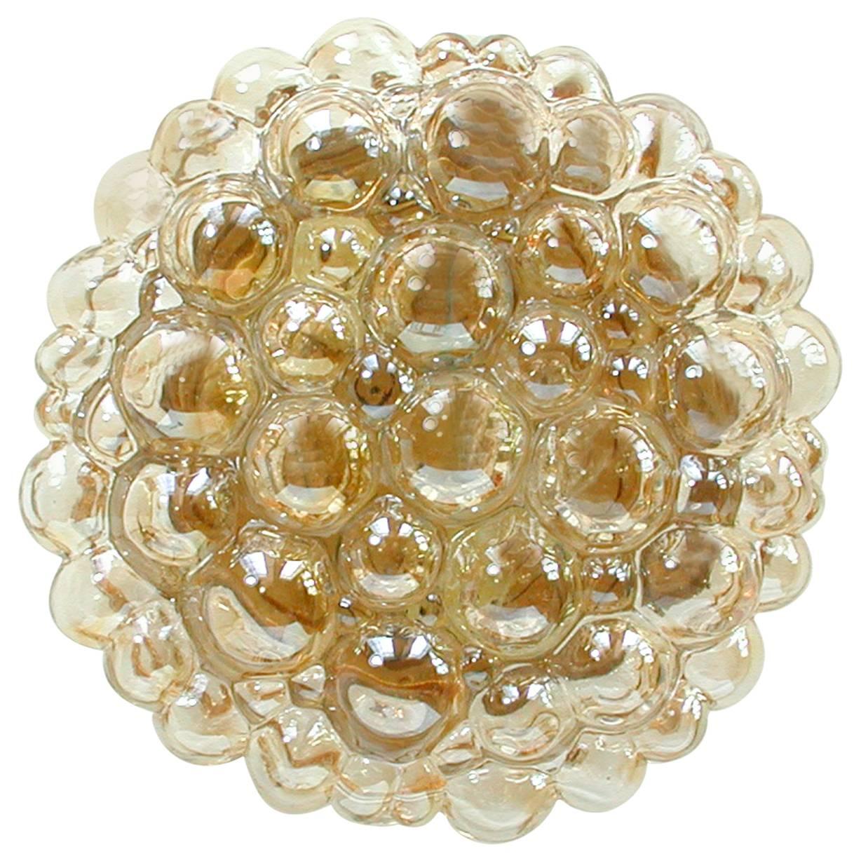 Helena Tynell Amber Bubble Flush Mount Sconce for Limburg, 1960s