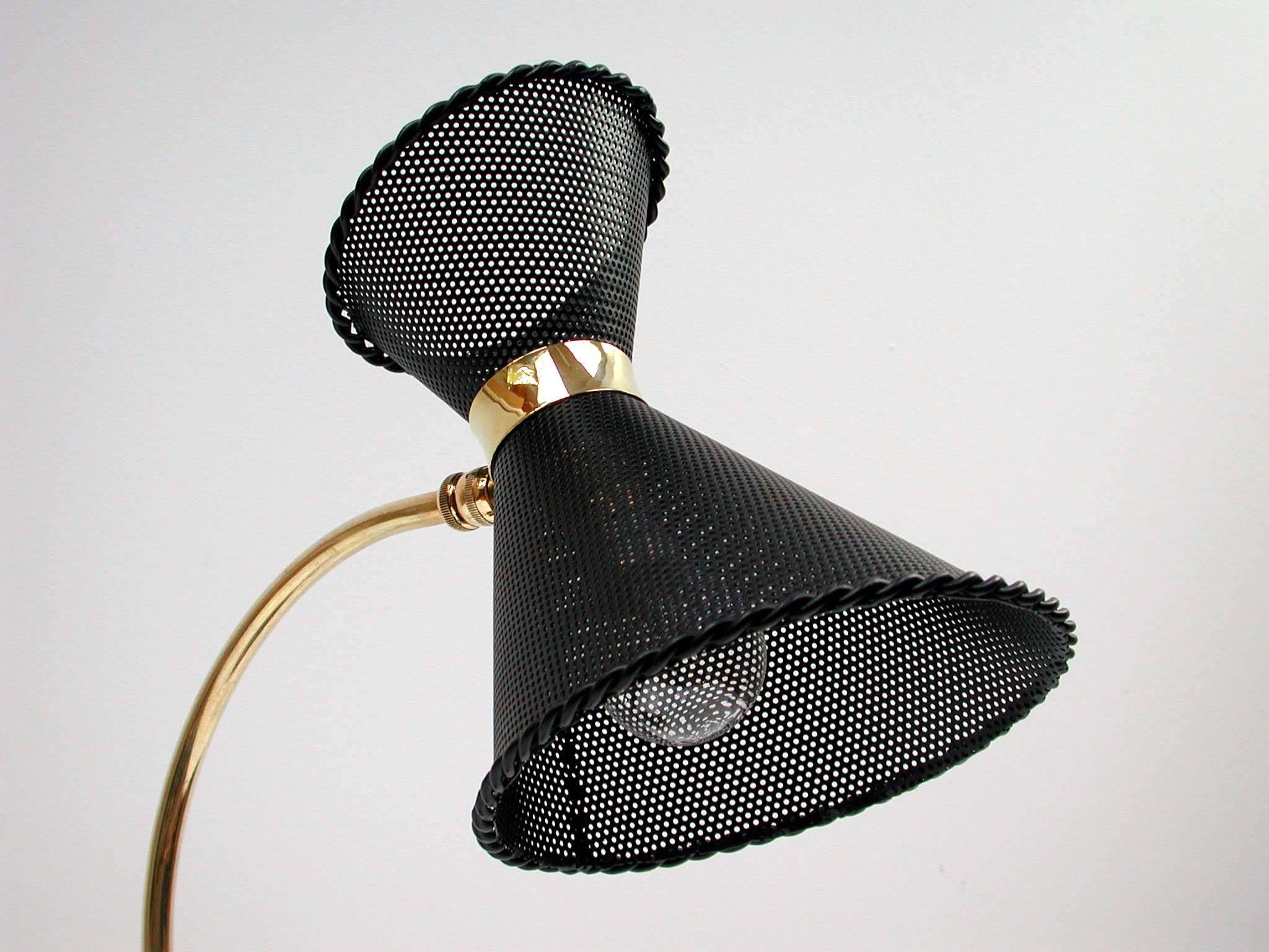 Brass 1950s, Midcentury, French Mathieu Matégot Style Table Lamp