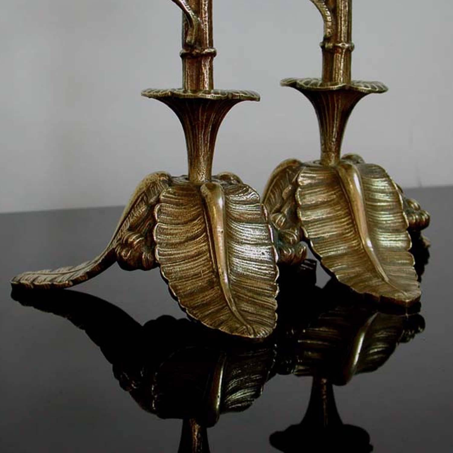 Late 19th Century German Serpent Bronze Candlesticks  6