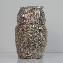 Italian Mauro Manetti Silver Plated Owl Ice Bucket, 1960s