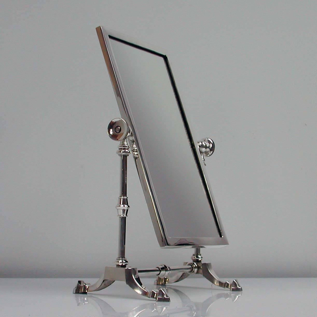 British Late Victorian Silver Plated Vanity Mirror by James Dixon & Sons