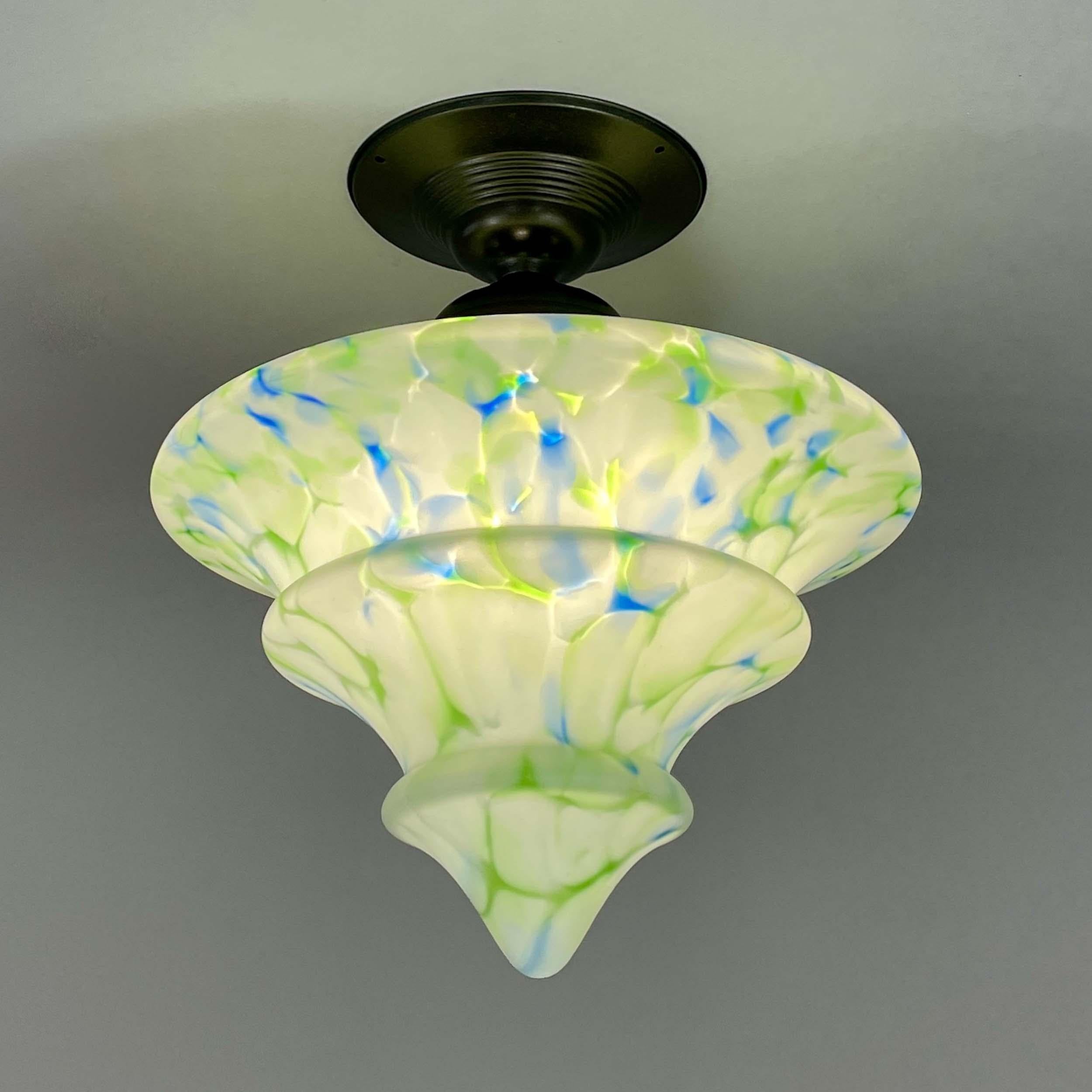 Burnished Art Deco Flush Mount, Germany 1930s For Sale