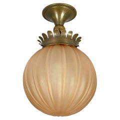 Havanna Glass & Brass Flush Mount, Harald Notini for Böhlmarks, Sweden 1930s