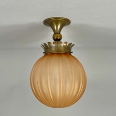 Havanna Glass & Brass Flush Mount, Harald Notini for Böhlmarks, Sweden 1930s